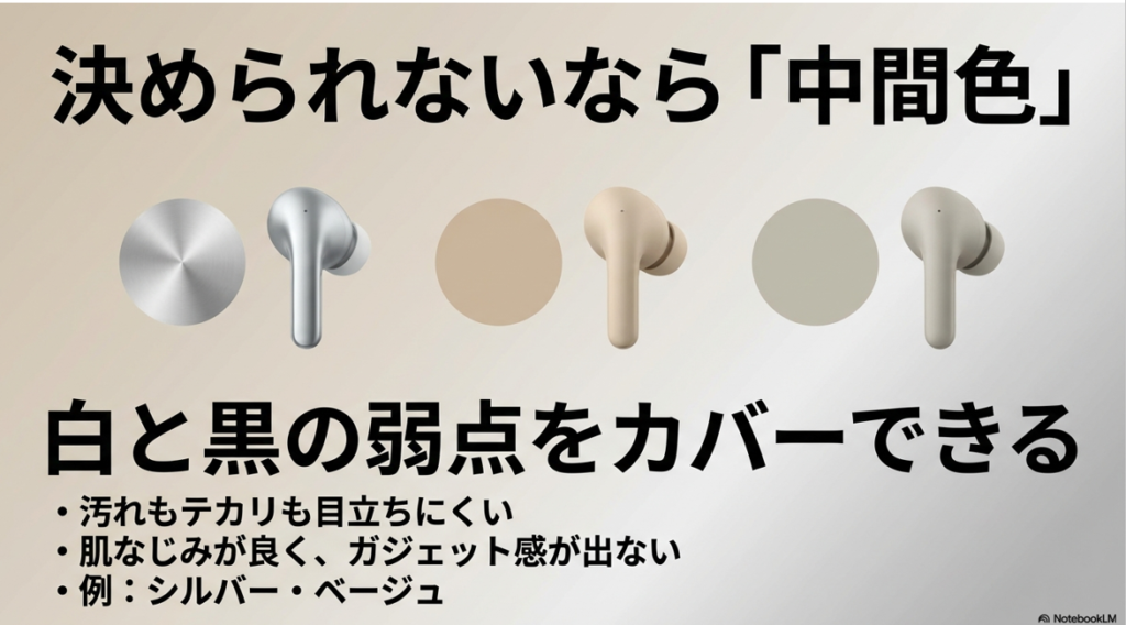 白は黄ばみ防止のため「気づいた瞬間に拭く」、黒はテカリ防止のため「優しくこまめに拭く」というメンテナンスの基本方針。